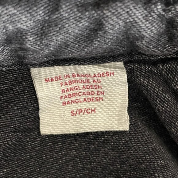 Levi's Western Shirt Top Womens Small Black Washed Denim Pearl Snap Long Sleeve - Picture 7 of 11